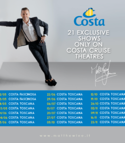 Matthew Lee Live on cruise con Costa Crociere sull’ammiraglia Costa Toscana